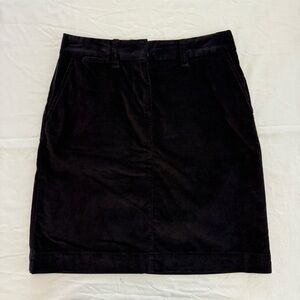 L.L. Bean Black Corduroy Skirt 6P‎ Petite | Stretch Cotton Mid-Length